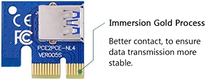 SUTK 100pcs ver 006c PCI-E Riser PCIE 1x a 16x Adaptador de extensão 100cm 60cm USB 3.0 SATA a 6pin Cabo de alimentação para GPU