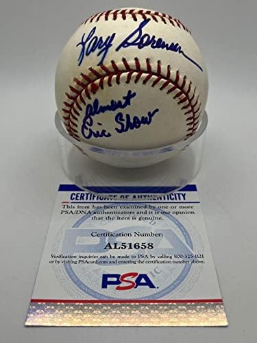 Lary Sorensen Brewers Cardinals assinou autógrafo oficial MLB Baseball PSA DNA - Bolalls autografados