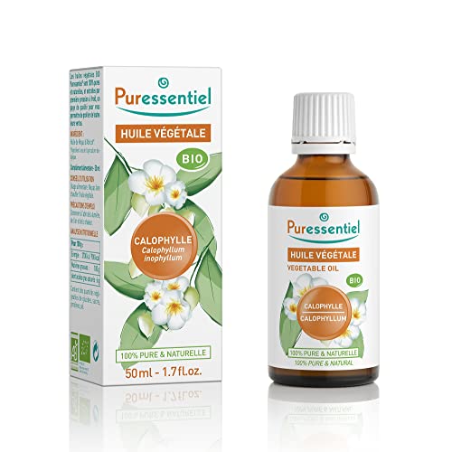 O óleo de portador orgânico PureSentiel - puro, natural e organicamente feito - mistura benéfica de óleo vegetal