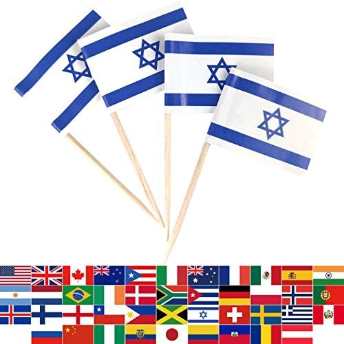 JBCD Israel Sinalizador de dente Israel Mini bandeiras de tampo de cupcakes pequenos