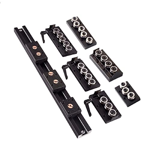 Mssoomm Inner Double Axis Roller Ball Bearing Linear Motion Guide Rail Track SGR10 2PCS L: 620mm/24.41 inch + 2PCS SGB10-5UU Five