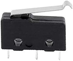 X-Dree 10pcs AC250 / 125V 3A 3 Terminais Micro-Switch de alavanca de alavanca momentânea de 19mm preto KW12-5 (10pcs AC250 /