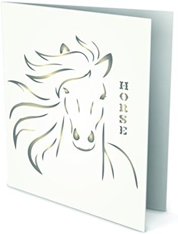 Estêncil de cabeça de cavalo, 4,5 x 4,5 polegadas - Fazenda Animal Equine Ano Chinês dos Estênceis de Cavalo para Modelo de