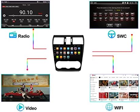 Cesuny Car Rádio Estéreo Android 10.0 Para Subaru Forester XV/WRX 2015-2017 Navegação GPS, 2G RAM 32G ROM Cabeça Suporte da unidade Bluetooth/CarPlay/Mirror Link/Roda de direção Controle/FM/AM