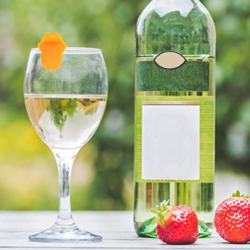 Upkoch copo portátil 12pcs silicone vingador adesivos de vidro de língua identificador de vidro Marcadores de bebidas