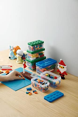 Momo's House Plástico Caixa de Brinquedos de Brinquedos Recipientes com tampas em forma de tijolos Baço de brinquedos de armazenamento