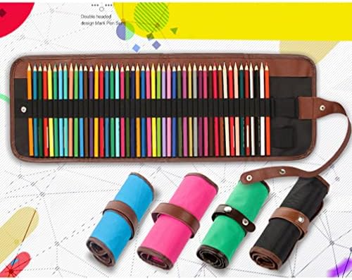 Estojo de lápis de rollup de lona stobok, lápis colorido porta -lápis de lápis rolando lápis Case de lápis 3 36 slots