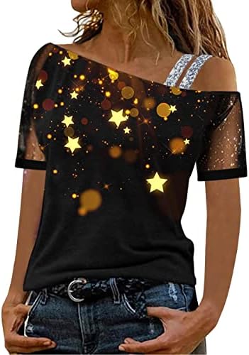 Mulheres outono camisa de verão ombro frio de manga curta Blusa gráfica de algodão camiseta para meninas fl fl fl FL