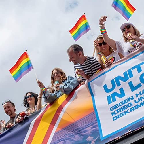 240 PCS Bandeira do Pride e pulseira Orgulho Conjunto 120 Silicone LGBT PURPASSO DE PRIDE GAY 120 Bandeira de Mini Rainbow