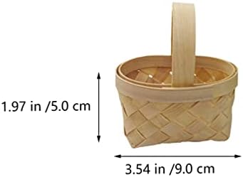 Cabilock mini cesta de piquenique 4pcs cesto de flor de madeira mini cesto manual cesto rústico cesto chique cesto