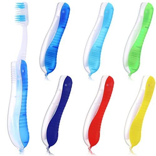 6 peças viajam escovas de dentes dobráveis ​​escova de dentes dobrável escova de dentes dobrável escova de dentes