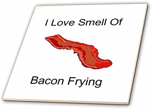 Imagem 3drose de texto adoro o cheiro de fritura de bacon - azulejos
