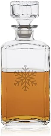 Home e Bar Essentials Snowflake Whisky Decanter, Medium, Clear