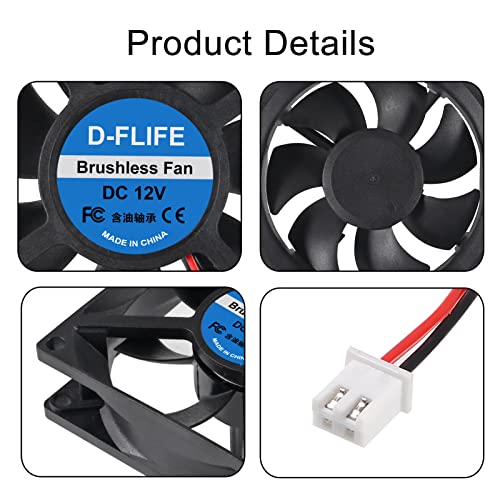 D-FLIF 4PCS 8025 Ventilador de resfriamento 80x80x25mm DC 12V Fan sem escova de escova 80mm Fan xh2.54 2pin para fã de caixa