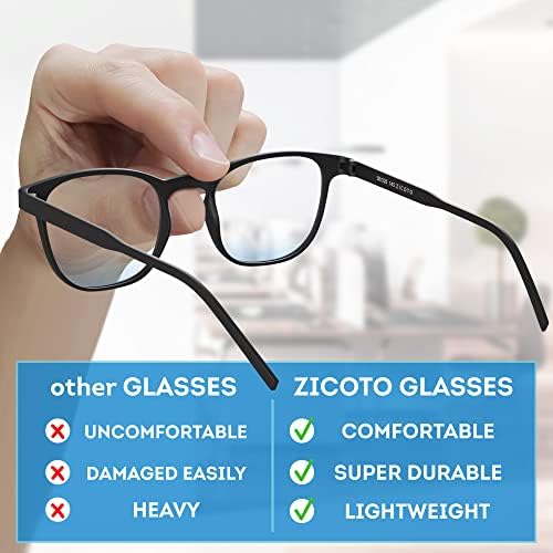 Zicoto elegante de óculos de bloqueio de luz azul para homens, mulheres e crianças - pode facilmente reduzir as dores
