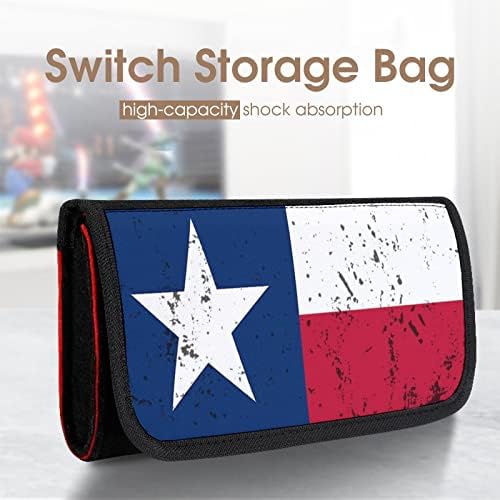 Retro Texas State Bandeira Carão de transporte para saco de armazenamento de console de jogo portátil com slot de cartão