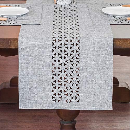 Artable Retangle Table Runners Fabric Home Gary Table Runner com borda bem parada para piqueniques para piqueniques para