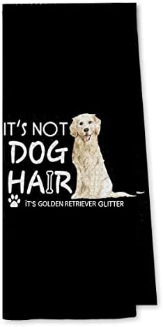 DiBor não é cabelo para cachorro é o Golden Retriever glitter toalhas de cozinha toalhas de prato pano de prato, cão engraçado decorativo de pano de pano de pano de pano para toalhas de chá para cozinha de banheiro, amantes de cães presentes