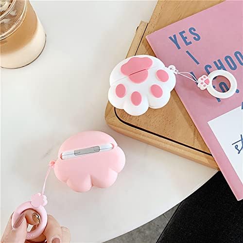 CAT AirPods Pro Case com corrente de anel, Design de moda de desenhos animados de silicone 3D para airpods Pro Case Cover