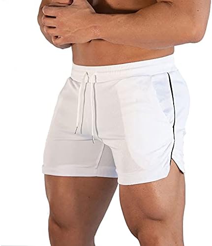 Shorts masculinos de curto -escura de treino atlético para homens de 3 polegadas de treinamento seco rápido com cordão de bolso