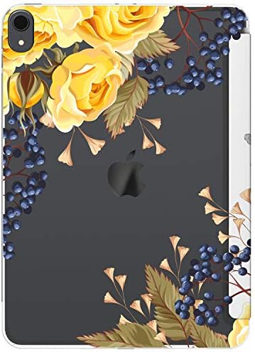 Caixa de cavka para Apple iPad Air 5th 2022 4th 2020 Gen 3th 10.2 12,9 Pro 11 10,5 9,7 mini 6 5 4 3 2 1 Amarelo Slim Fit Flores Floral