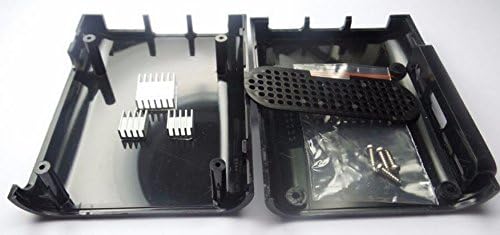 Caixa de abds preto para Raspberry Pi 3 e Raspberry Pi 2 Modelo B - Acesso total às portas - Inclui conjunto de dissipadores