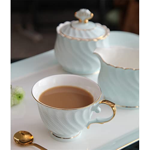 CuJux azul elegante elegante nórdico China China Cup e Picerer Inglês Tea Tarde