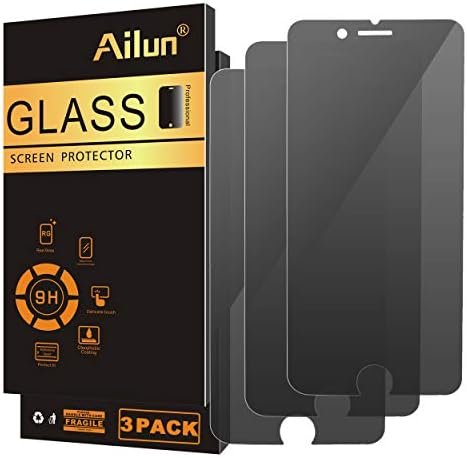 Ailun Privacy Screen Protector para iPhone 8 7 6 6s 3pack anti -espião vidro de temperamento privado [preto]