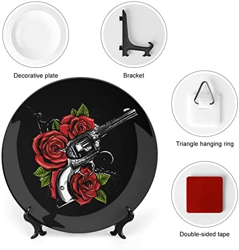 Armas e prato decorativo Roseceramic com Stand Plate Home de China Clina personalizada para a cozinha da sala de estar em casa