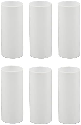 Creative Hobbies Conjunto de 6, 3 polegadas de altura de vela de plástico branca Capas de mangas Tampas de candelabro ~ Base