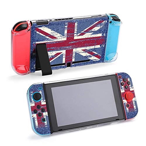 Caso do Nintendo Switch, Grunge British Flag on Jeans Background Cinco Piedes Definir acessórios de console de casos de capa protetores