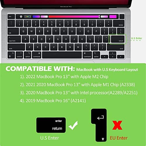 Cober de teclado ProElife Skin para MacBook Pro 13 '' M2/M1 Chip 2022 2021 2020 e 2019 MacBook Pro 16 '' Acessórios para