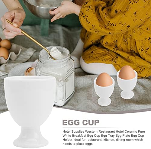Ganazono 6pcs Cerâmica Copo do ovo de cerâmica porcelana ovo de ovo de ovo de páscoa suportes de café da manhã ovos cozidos