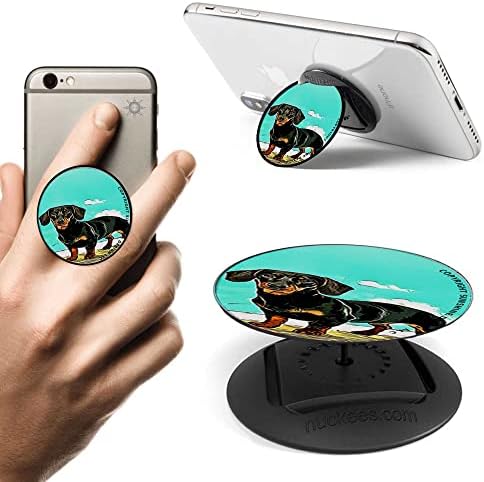Adorável Dachshund Puppy Phone Grip Cellphone Stand se encaixa no iPhone Samsung Galaxy e mais