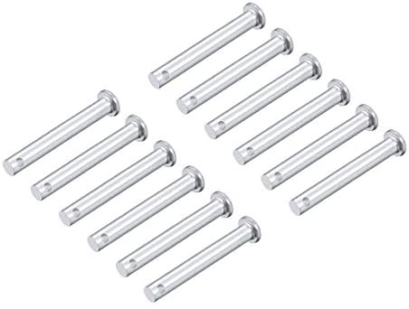 UXCELL FURO único Clevis Pins - 5mm x 20mm de cabeça plana de zinco de zinco Pino de dobradiça de aço sólido 12pcs