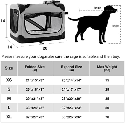 Gaiola de cachorro dobrável para cães grandes, canil de cão dobrável de 3 portas, portador de animais de estimação