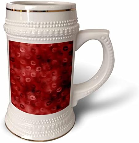 3drose glam vermelha no lábio vermelho Beijo de impressão Padrão - 22oz de caneca de Stein