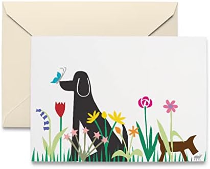 R. Nichols Dogs in Garden Note Cards Caixa de 10
