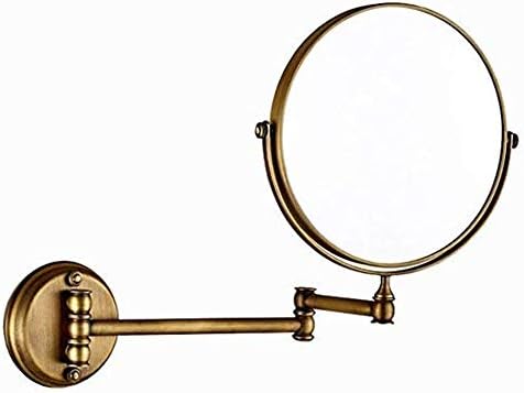 Luofdclddd espelho ， espelho de maquiagem Antigo bronze redondo 3x Montagem de vidro de parede espelho de maquiagem de beleza de
