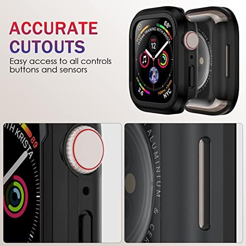 MUcoke Compatível com a caixa de pára -choques da Apple Watch Series 7, estrutura de pára -choques TPU de alumínio TPU Caso robusto para Apple Watch Series 7 Tampa de proteção durável,