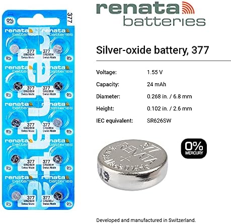 Renata Watch Battery 377, pacote duplo
