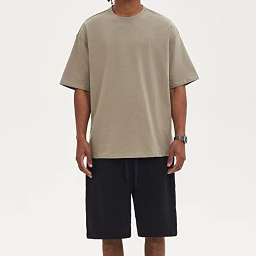Maiyifu-gj masculina masculina de camiseta solta de meia manga sobre o tamanho do hip hop de tamanho curto de manga
