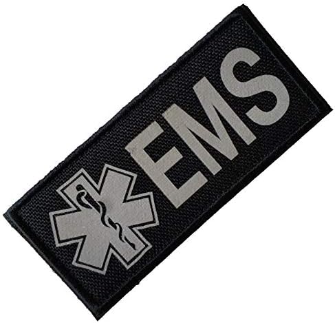 EMS Emergency Medical Services Patches reflexos coletes emblemas embelezados crachá tático Military Hook and Loop Patch Finemer Morale Backing