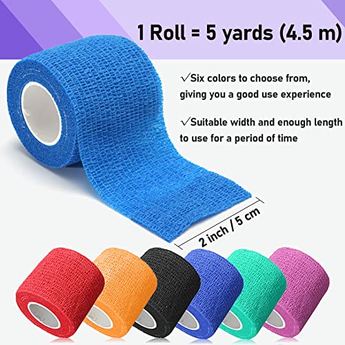 Bandagem autoadesiva de fita adesiva, USIRIY 12pcs Capas de aderência Athletic Bandage Sports Tape 2 x5yards não tecidos