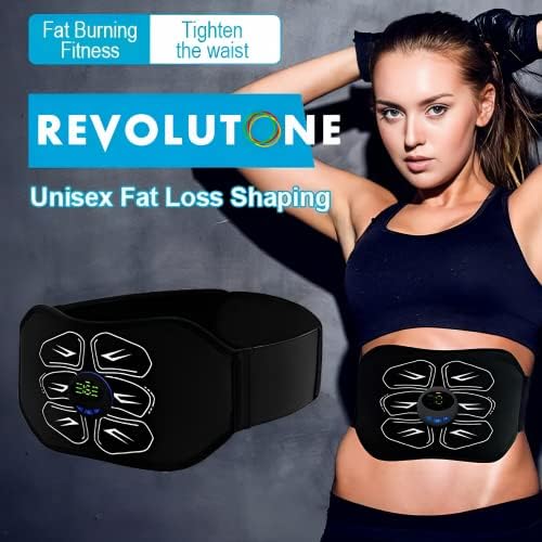 Revolutona Ultimate ABS estimulador de fitness Belt e Equipamento de toner abdominal para mulheres adultas musculares e