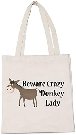Grentes de amantes de burro engraçado de Levlo Cuidado Crazy Donkey Lady Lady Sacos de compras dobráveis ​​Mãe Mãe Mom