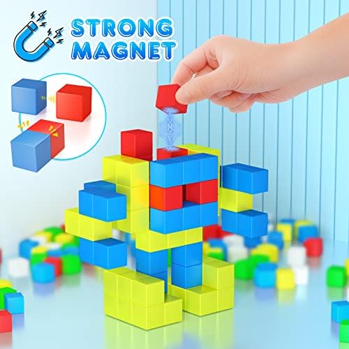 Blocos magnéticos de FamOplay 60pcs Blocos de construção Toys Magnet Cubos Para crianças crianças de 3 a 5 anos e subiram a educação