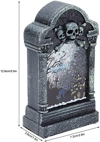 Fdit Halloween Tombstone Light, meseverioso padrão Halloween liderado por cemitério de lápides de lápides ou decorações de pátio