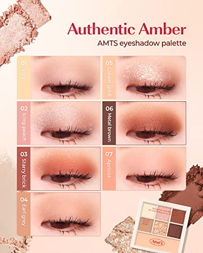 Amts Off Sienna e Authentic Amber Eyeshadow Palettes, presentes de namorado para meninas adolescentes, mulheres | Shimmer