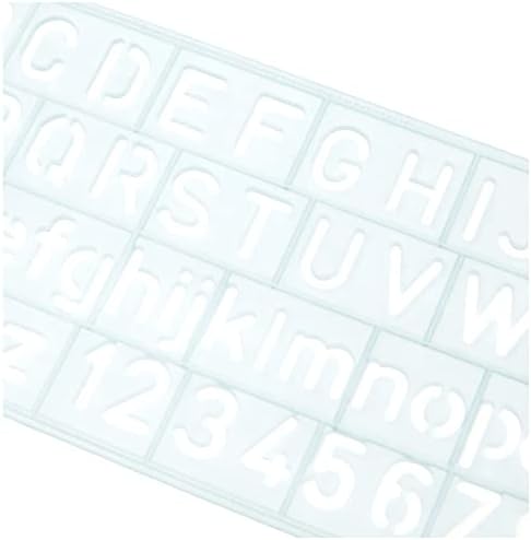 Westcott Lettering Stêncil minúscula maiúsculas e números de 10 mm azul claro